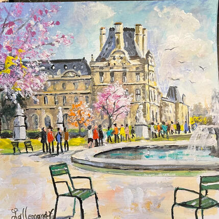 Painting Printemps au jardin du Luxembourg by Lallemand Yves | Painting
