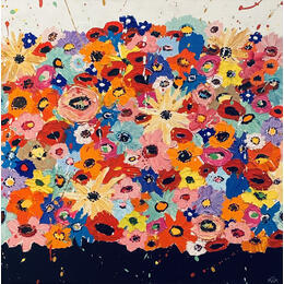 Painting JOY'FLOWERS by Mam | Painting Pop-art Acrylic Nature, Still-life