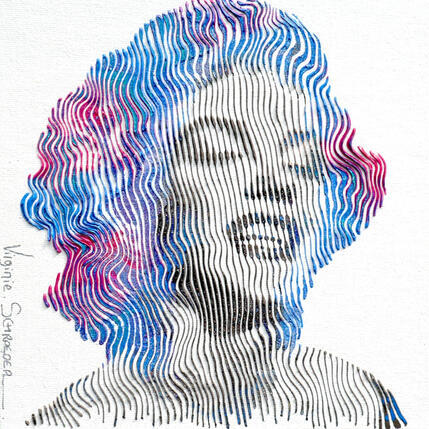Peinture QUE SE CACHE-T-IL DERRIERE LE SOURIRE : MARYLIN A JAMAIS par Schroeder Virginie | Tableau Pop-art Acrylique Icones Pop