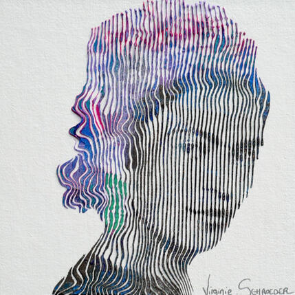 Peinture FRIDA KHALO LA OU BRULE LE COEUR par Schroeder Virginie | Tableau Pop-art Acrylique Icones Pop