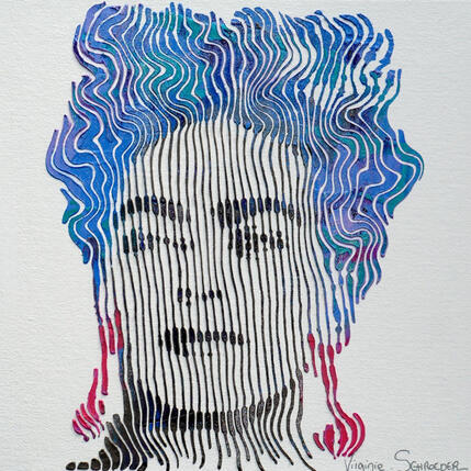 Peinture FRIDA L'ETERNELLE FLORAISON DANS MON COEUR par Schroeder Virginie | Tableau Pop-art Acrylique Icones Pop