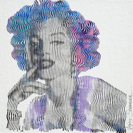 Peinture MARYLIN MONROE ET L'ECLAT DE L'ILLUSION DOREE par Schroeder Virginie | Tableau Pop-art Acrylique Icones Pop
