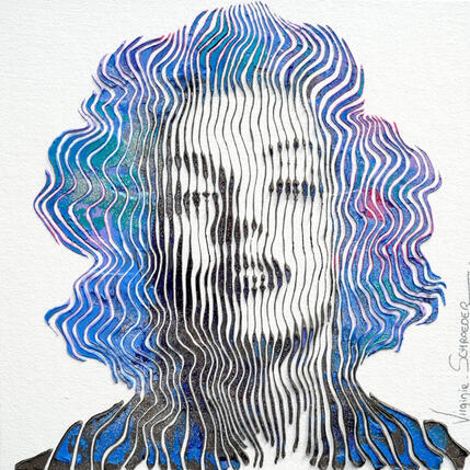 Peinture MARYLIN MONROE DERRIERE LE SOURIRE RESIDE L'ÂME par Schroeder Virginie | Tableau Pop-art Acrylique Icones Pop