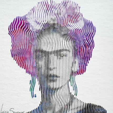 Peinture FRIDA KHALO ENTRE 2 MONDES JE M'ENVOLE par Schroeder Virginie | Tableau Pop-art Acrylique Icones Pop