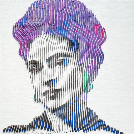 Peinture FRIDA KHALO COURONNE DE SILENCE ET DE FEU par Schroeder Virginie | Tableau Pop-art Acrylique Icones Pop