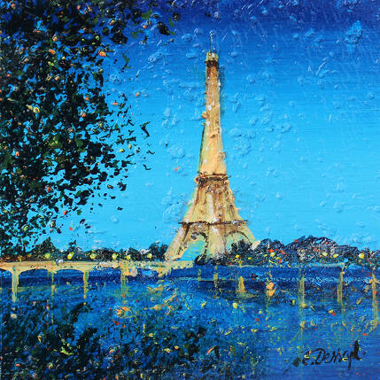 Gemälde Tour eiffel de nuit von Dessapt Elika | Gemälde