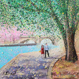 Pintura Paris printanier por Dessapt Elika | Pintura