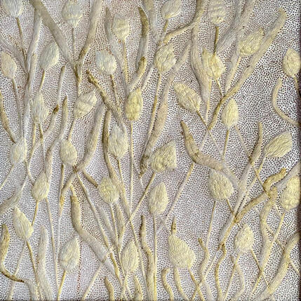 Gemälde à la faveur de l’été von Caviale Marie | Gemälde Abstrakt Minimalistisch