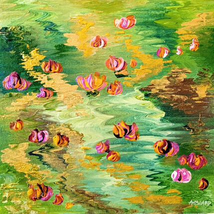 Gemälde Nymphéas orangés  von Amblard Florence | Gemälde