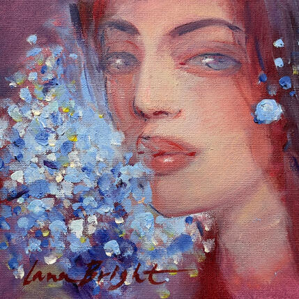 Peinture Gentleness in blue par Bright Lana  | Tableau Figuratif Huile