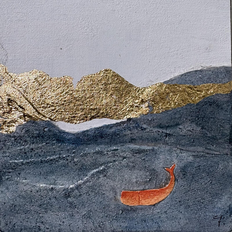 Pintura LA NOTTE PIU' BELLA por Roma Gaia | Pintura Tema Minimalista Acrílico Arena