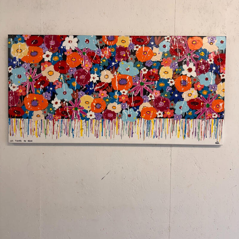 Painting LES FLEURS DU BIEN by Mam | Painting Pop-art Acrylic Nature, Still-life
