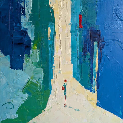 Peinture 20 d'abril par Tomàs | Tableau Abstrait Huile Scènes de vie, Urbain