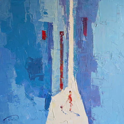 Peinture La robe rouge par Tomàs | Tableau