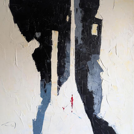 Gemälde Esplèndid  von Tomàs | Gemälde Abstrakt Öl Schwarz & Weiß