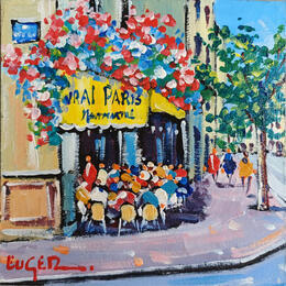 Painting TERRASSE FLEURIE A MONTMARTRE by Euger | Painting
