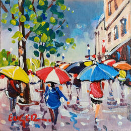 Painting PLUIE AUX CHAMPS ELYSEES by Euger | Painting