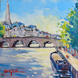 Pintura LES QUAIS DE SEINE A PARIS por Euger | Pintura