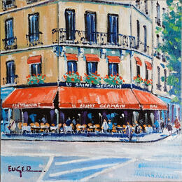 Pintura TERRASSE BOULEVARD SAINT GERMAIN A PARIS por Euger | Pintura