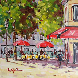 Pintura TERRASSE OMBRAGEE ILE SAINT LOUIS por Euger | Pintura