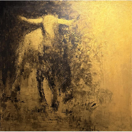 Painting Sous le signe du taureau by Rocco Sophie | Painting Raw art Acrylic, Gluing, Sand