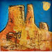 Painting Golden moon by Maury Hervé | Painting Raw art Animals