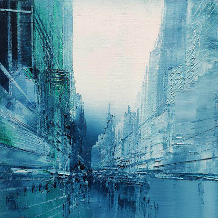 Peinture Paris's blues par Levesque Emmanuelle | Tableau