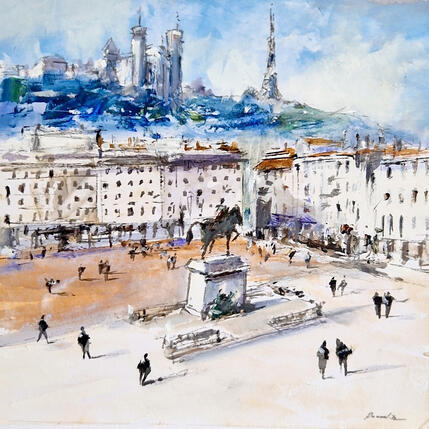 Pintura bellecourt vue du ciel por Poumelin Richard | Pintura