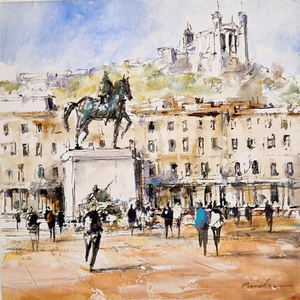 Pintura la place bellecour por Poumelin Richard | Pintura