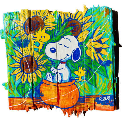 Peinture Snoop Gogh ( Snoop Tournesol) par Revel | Tableau