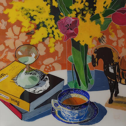 Painting Bonjour dit Francis qui attendait son breakfast  by Auriol Philippe | Painting Figurative Acrylic, Posca Still-life