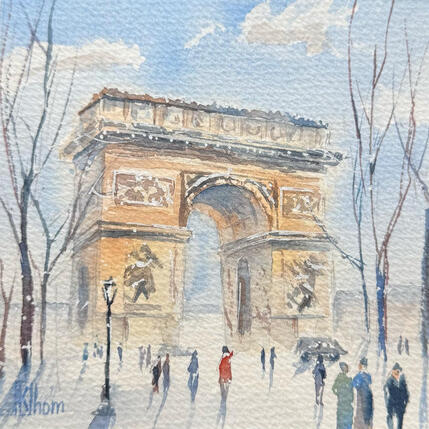 Peinture Winter arch par Khomyakova  Liliya  | Tableau Figuratif Aquarelle