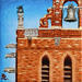 Painting Clocher by Casteran Florian | Painting Figurative Landscapes Urban Architecture Oil