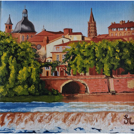 Pintura La rivière coule sous le pont por Casteran Florian | Pintura