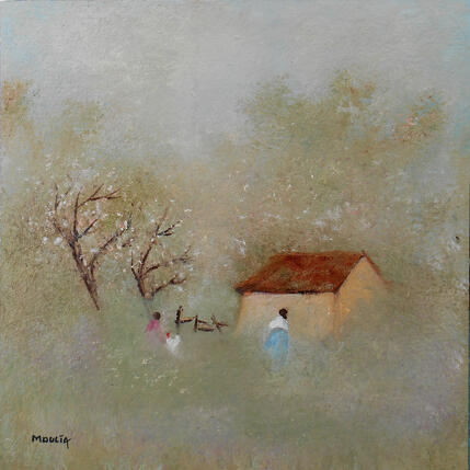 Painting Le souffle du renouveau by Moulia Francis | Painting Figurative Oil Nature, Pop icons