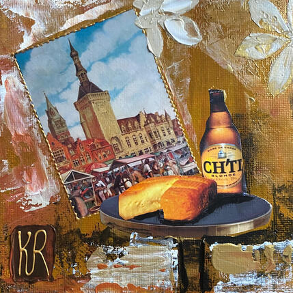 Painting Essentiel  by Romanelli Karine | Painting Figurative Acrylic, Gluing