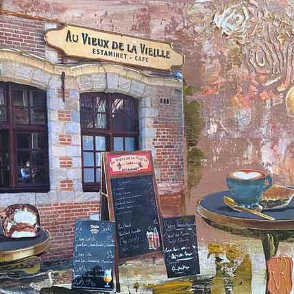 Painting Au vieux de la vieille  by Romanelli Karine | Painting Figurative Acrylic, Gluing Life style, Pop icons, Urban