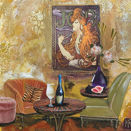 Painting Cocktail  by Romanelli Karine | Painting Figurative Acrylic, Gluing Life style