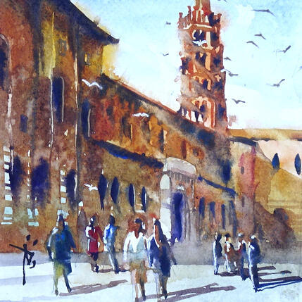 Pintura Rendez-vous du Dimanche por Abbatucci Violaine | Pintura