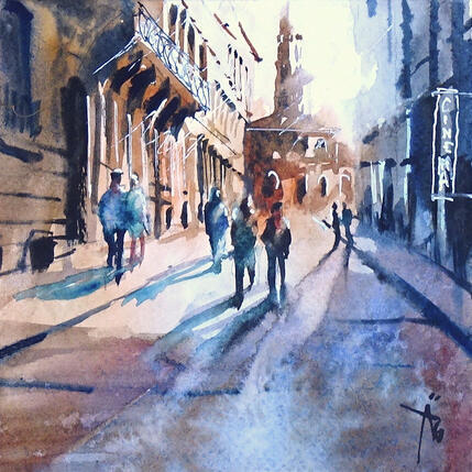 Pintura Séance du soir  por Abbatucci Violaine | Pintura