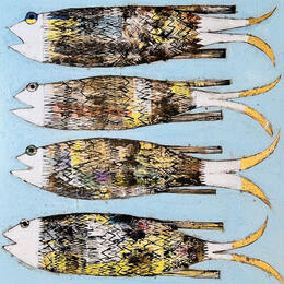 Painting Sardines azur by Colombo Cécile | Painting