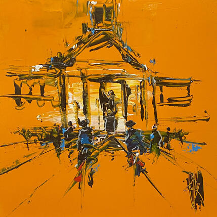 Peinture Juste là par Raffin Christian | Tableau Figuratif Huile Urbain