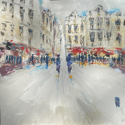 Peinture La Grand Place par Raffin Christian | Tableau Figuratif Huile Urbain