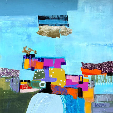 Pintura Villa au dessus de la cascade por Lau Blou | Pintura