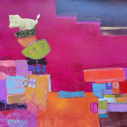 Pintura Cyprès et rochers d'or por Lau Blou | Pintura