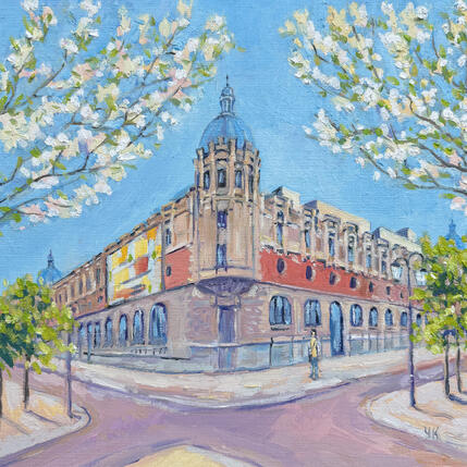 Peinture Printemps par Kochevykh Yulia | Tableau Réalisme Huile Architecture, Paysages, Urbain