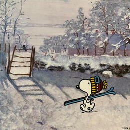 Peinture F3  Snoopy et la pie (Monet) par Marie G.  | Tableau