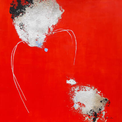 Painting abstract red D 128 by Wilms Hilde | Painting