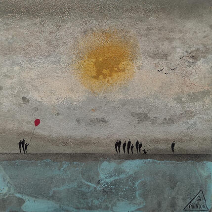 Painting Fabia by Manconi Gil | Painting Subject matter Metal, Upcycling Landscapes
