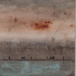 Peinture Fatima par Manconi Gil | Tableau Matiérisme Métal, Upcycling Paysages